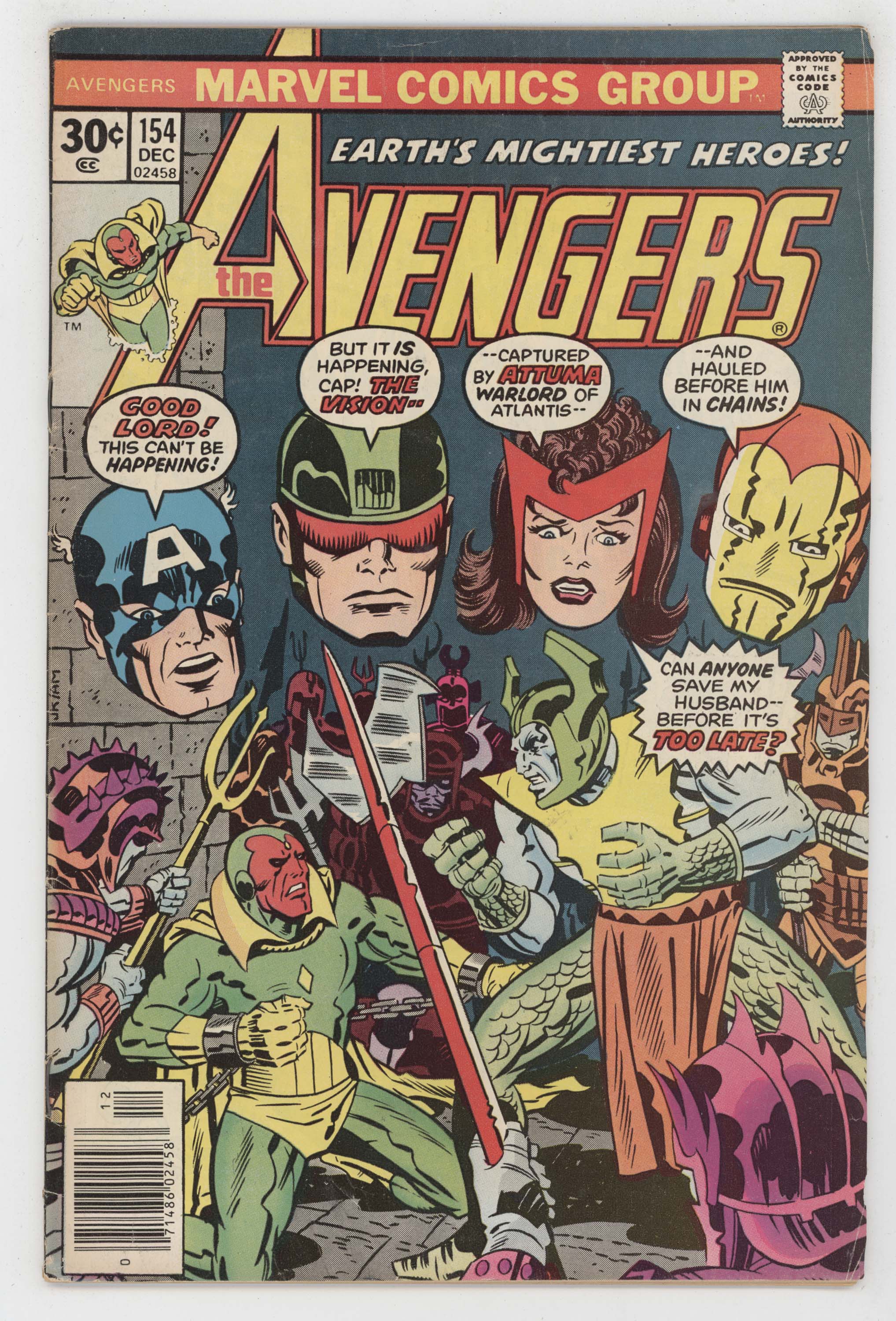 Avengers 154 Marvel 1976 GD VG Iron Man Captain America Jack Kirby
