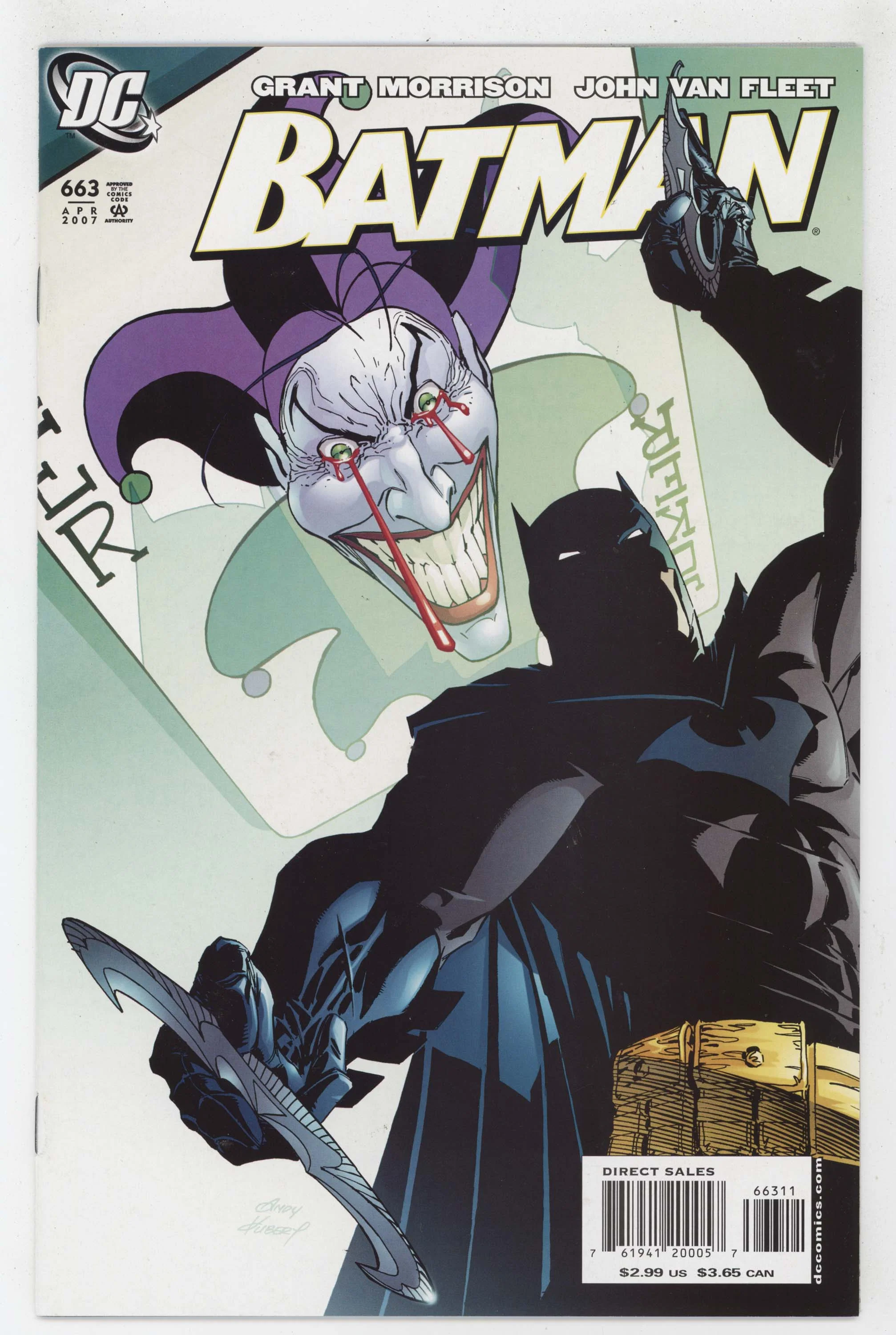 Batman 663 DC 2007 NM Andy Kubert Grant Morrison Joker Playing Card