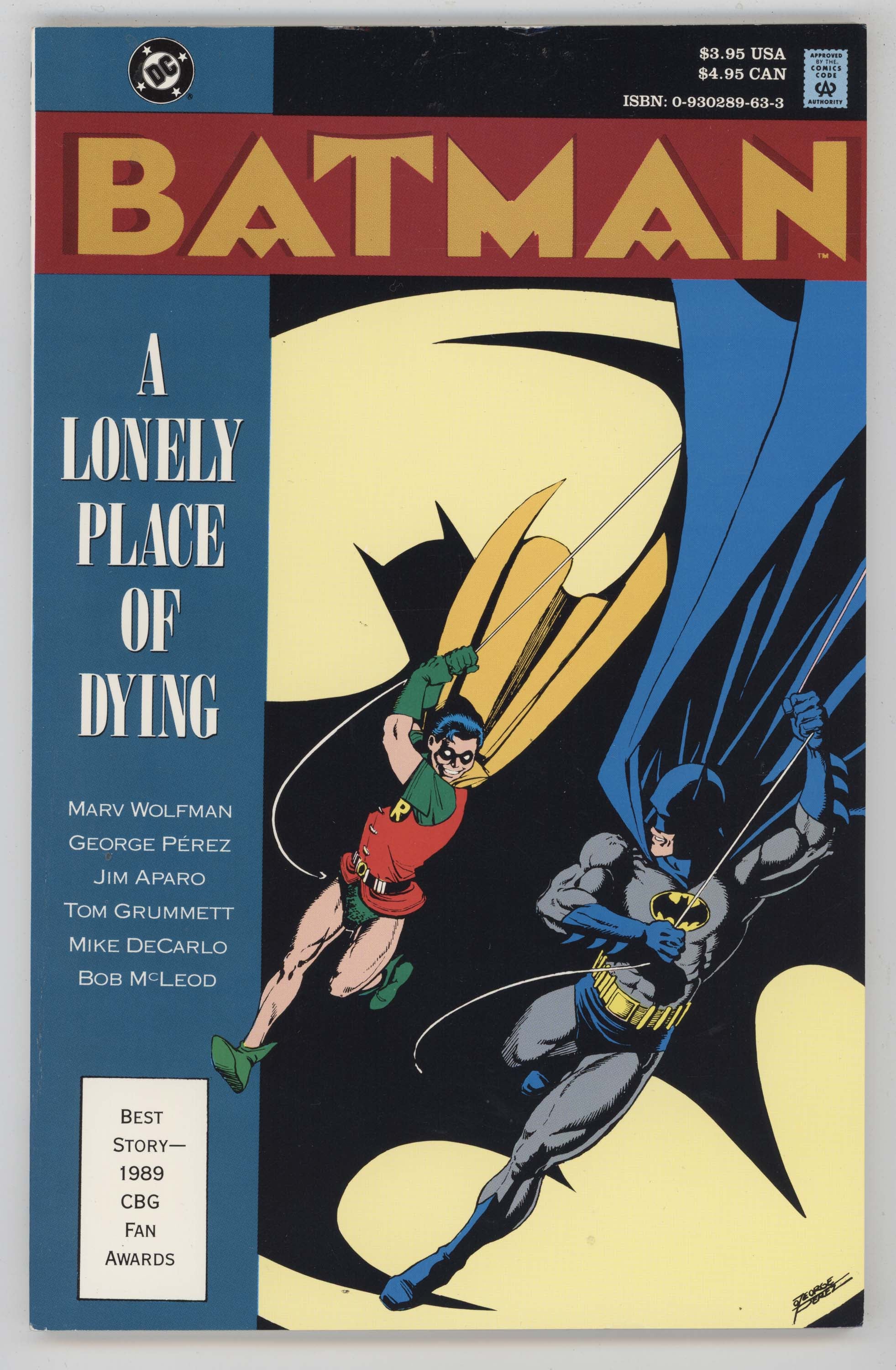 Batman A Lonely Place Of Dying TPB 1 DC 1990 NM Robin