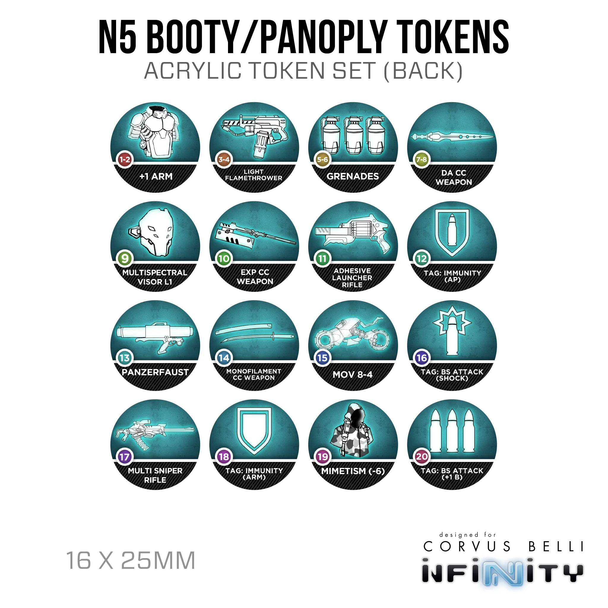 Infinity N5 Acrylic Booty / Panoply Token Set - Image 2