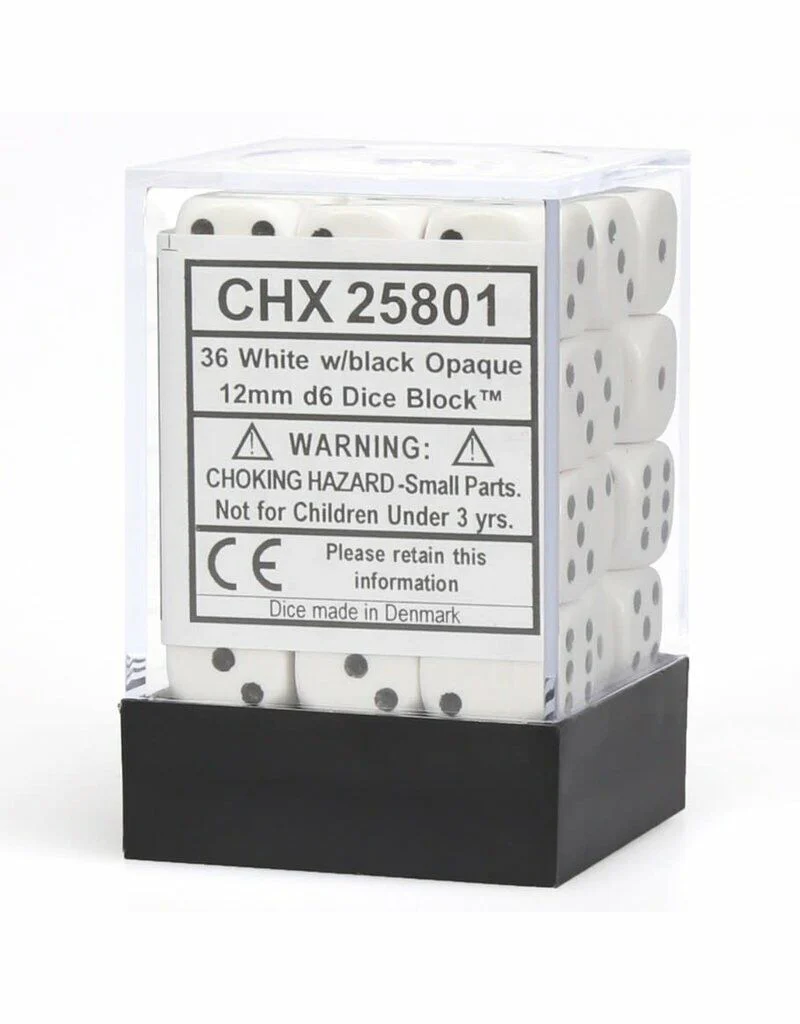 Chessex: D6 Opaque Dice sets - 12mm