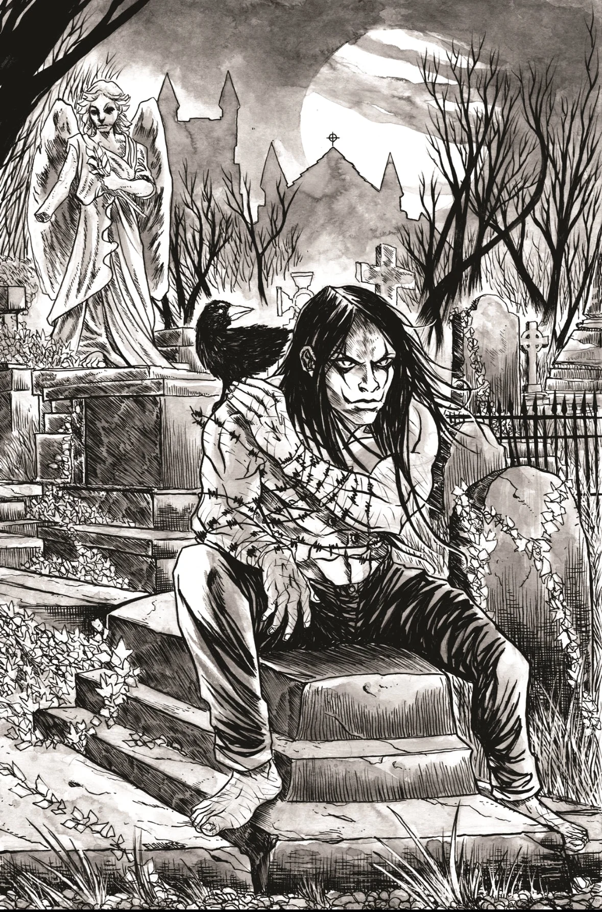 Crow Dead time #1 Black Saber Comics Exclusive by Jason Flowers - Image 2