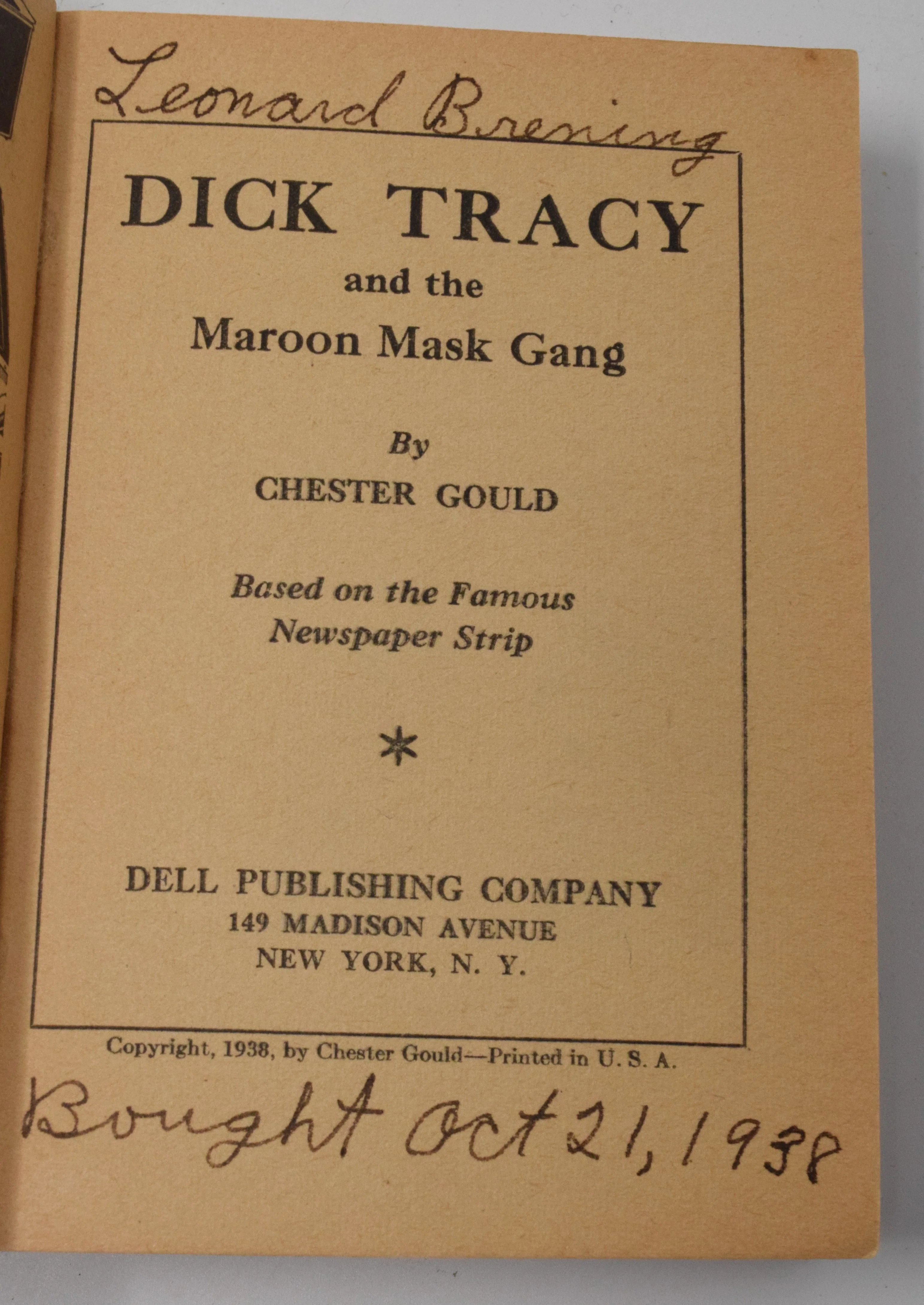 Dick Tracy And The Maroon Mask Gang Fast Action Dell 1938 VF Big Little Book - Image 4