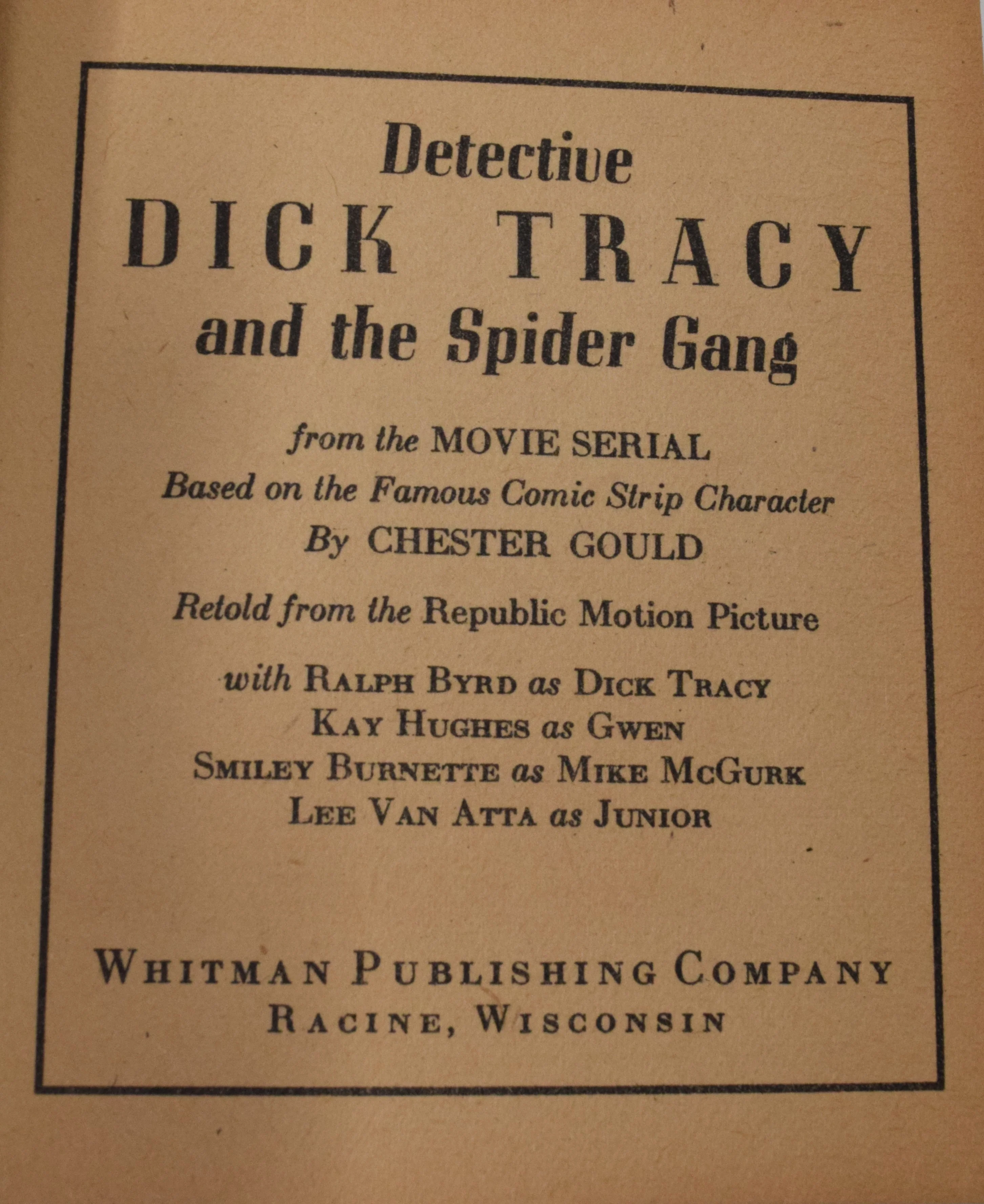 Dick Tracy And The Spider Gang 1446 Big Little Book Whitman 1937 VF - Image 4