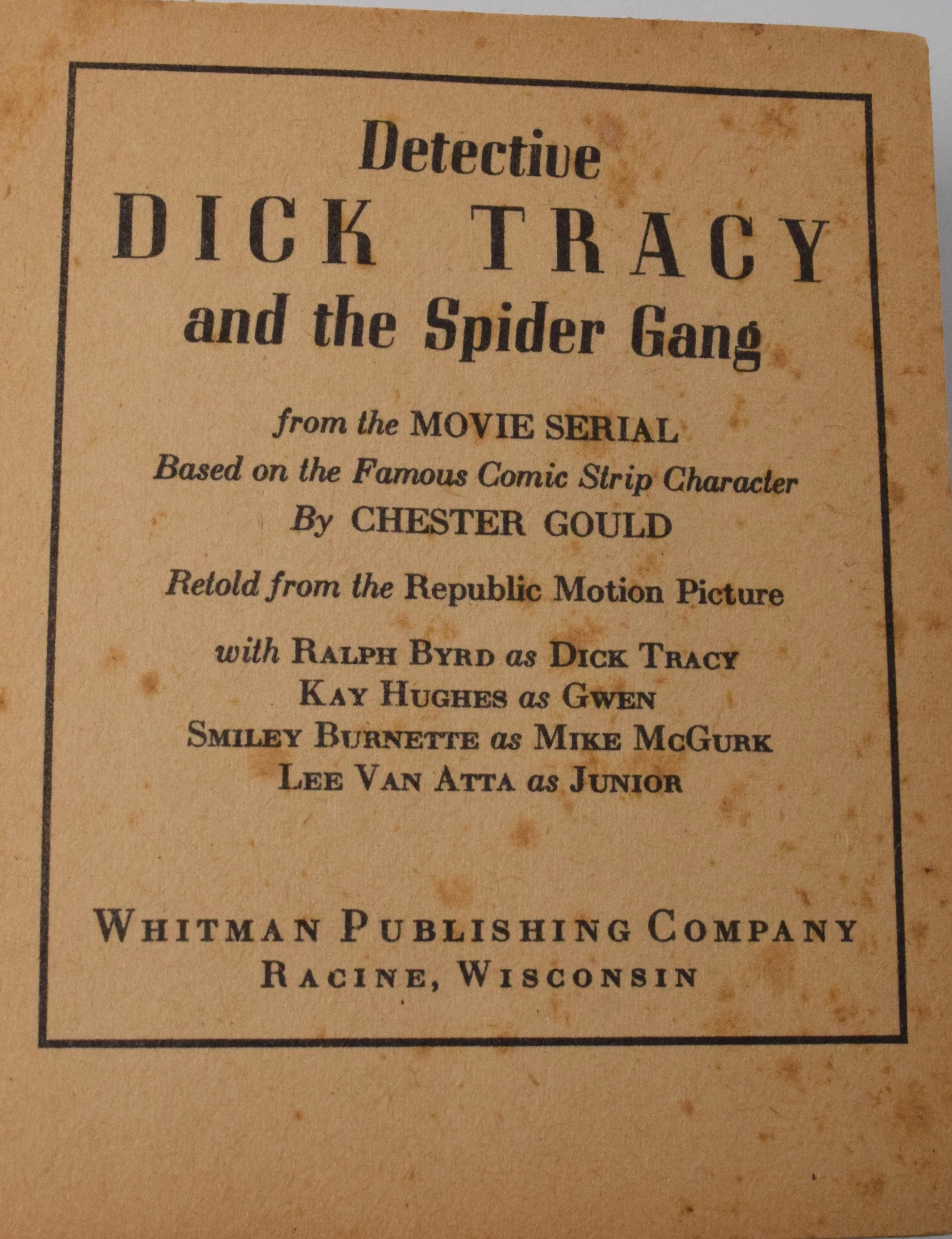Dick Tracy And The Spider Gang 1446 Big Little Book Whitman 1937 VG - Image 4