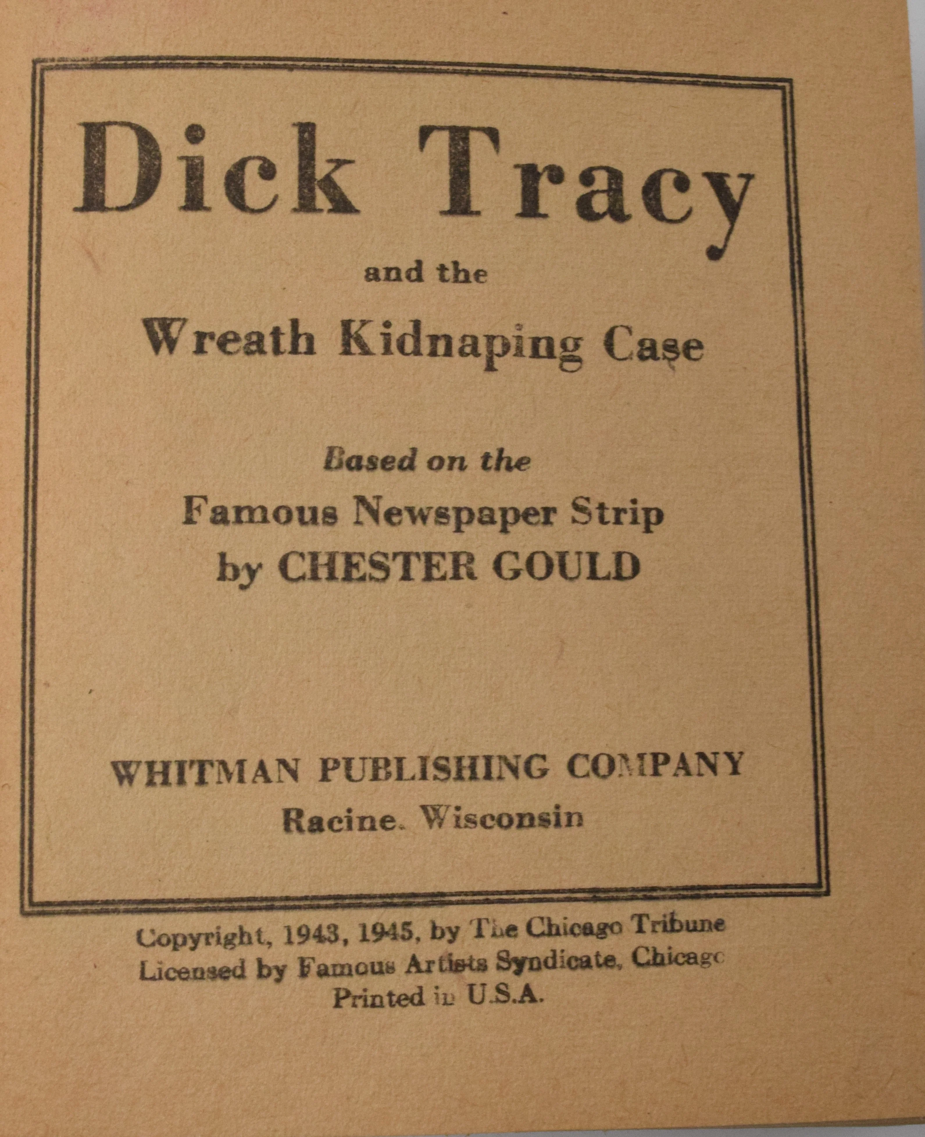 Dick Tracy And The Wreath Kidnapping Case 1482 Better Little Book Whitman 1945 FN - Image 4