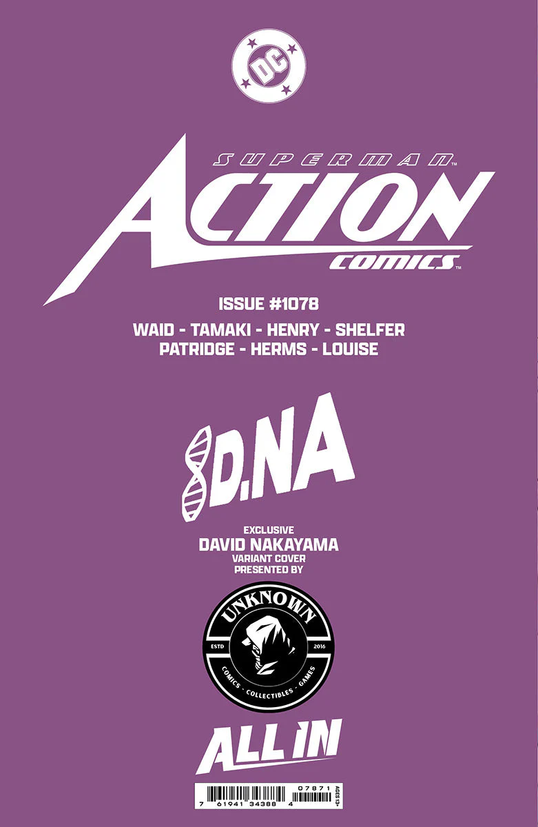 [FOIL] ACTION COMICS #1078 UNKNOWN COMICS DAVID NAKAYAMA EXCLUSIVE VIRGIN CONVENTION PREMIUM VAR (12/04/2024) - Image 3