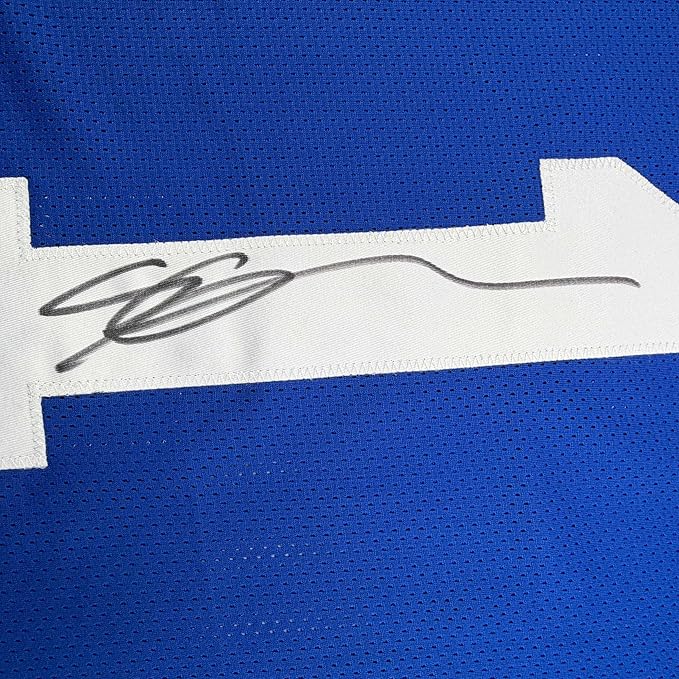 Framed Autographed/Signed Ahmad Sauce Gardner 35x39 Indianapolis Blue Football Jersey Beckett BAS COA - Image 2