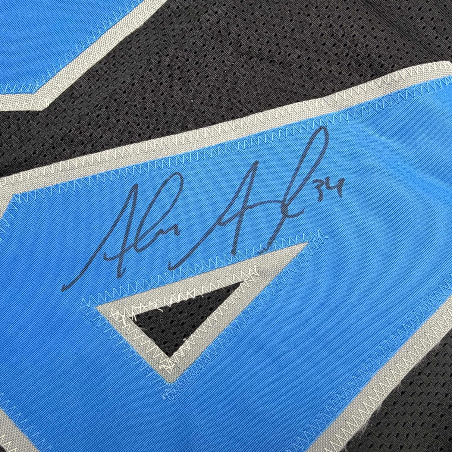 Framed Autographed/Signed Alex Anzalone 35x39 Detroit Black Football Jersey Beckett BAS COA - Image 2