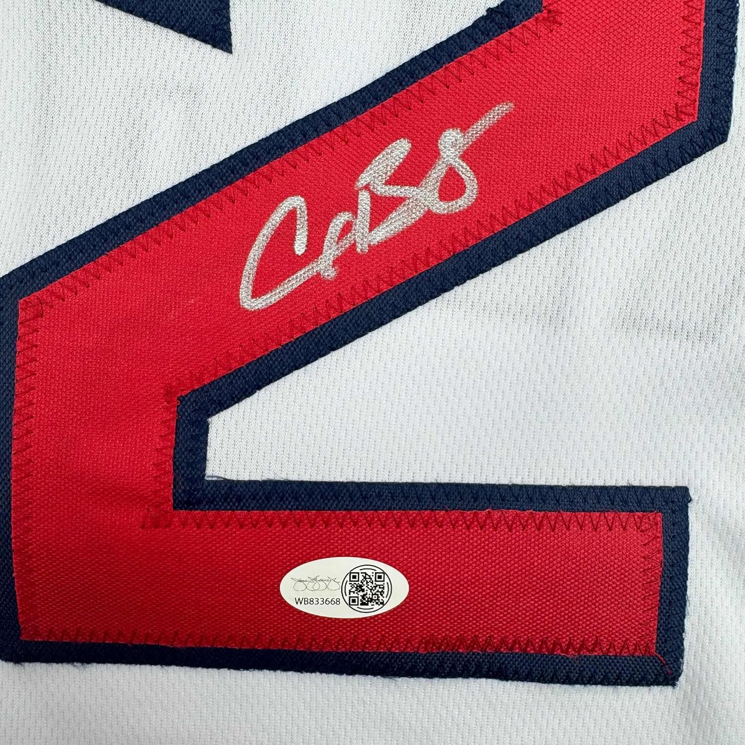 Framed Autographed/Signed Alex Bregman 35x39 Boston White Baseball Jersey JSA COA - Image 2