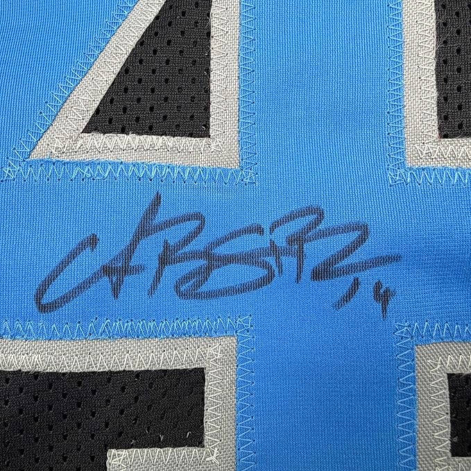 Framed Autographed/Signed Amon-Ra St. Brown 35x39 Detroit Black Football Jersey Beckett BAS COA - Image 2