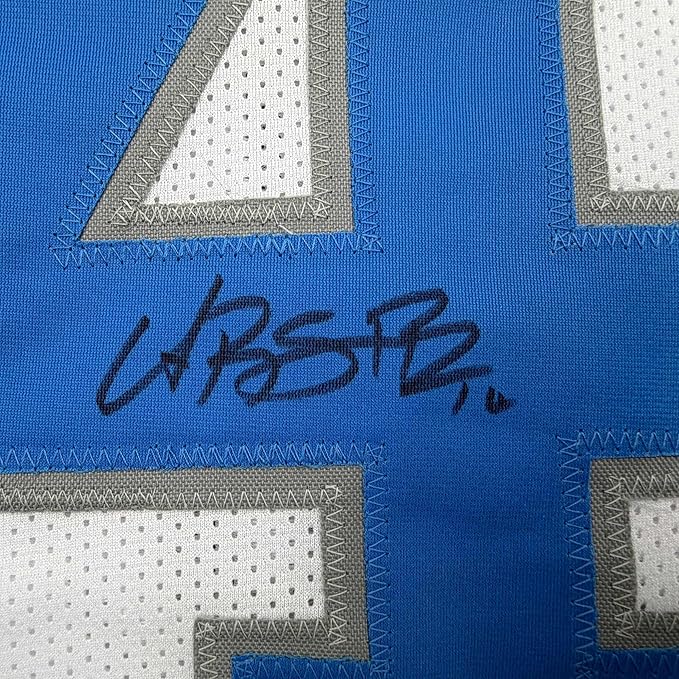 Framed Autographed/Signed Amon-Ra St. Brown 35x39 Detroit White Football Jersey Beckett BAS COA - Image 2