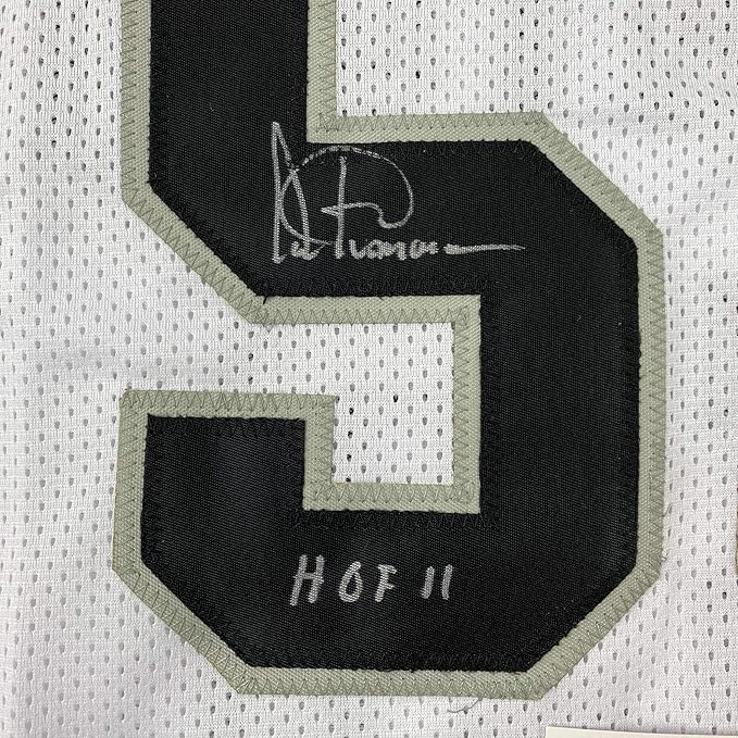 Framed Autographed/Signed Artis Gilmore HOF 11 35x39 San Antonio White Basketball Jersey JSA COA - Image 2
