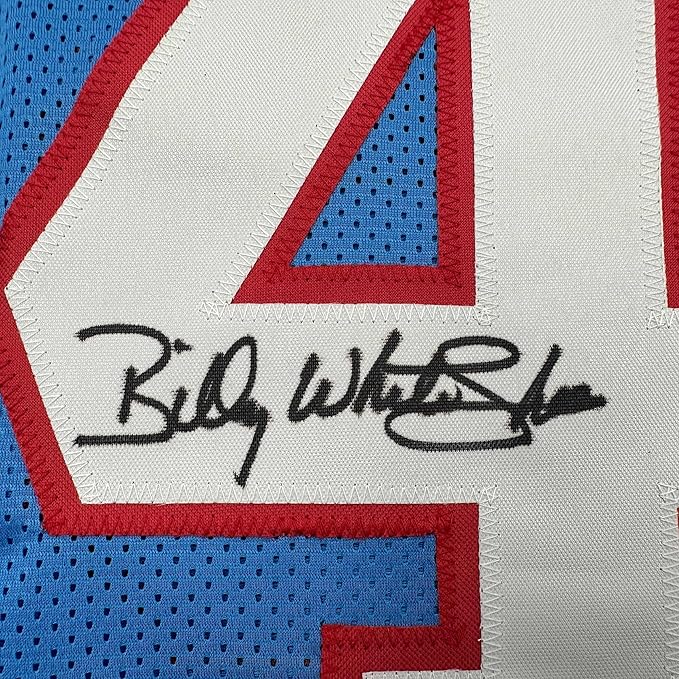 Framed Autographed/Signed Billy White Shoes Johnson 35x39 Tennessee Retro Light Blue Football Jersey JSA COA - Image 2