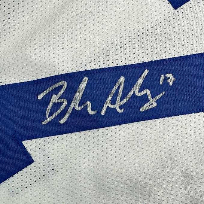 Framed Autographed/Signed Brandon Aubrey 35x39 Dallas White Football Jersey Beckett BAS COA - Image 2