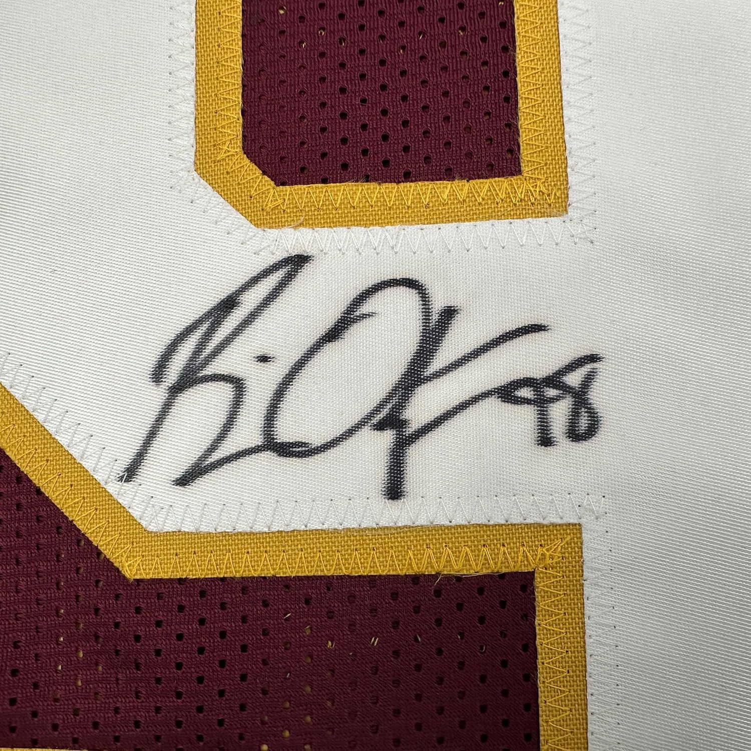 Framed Autographed/Signed Brian Orakpo 35x39 Washington Burgundy Football Jersey JSA COA - Image 2