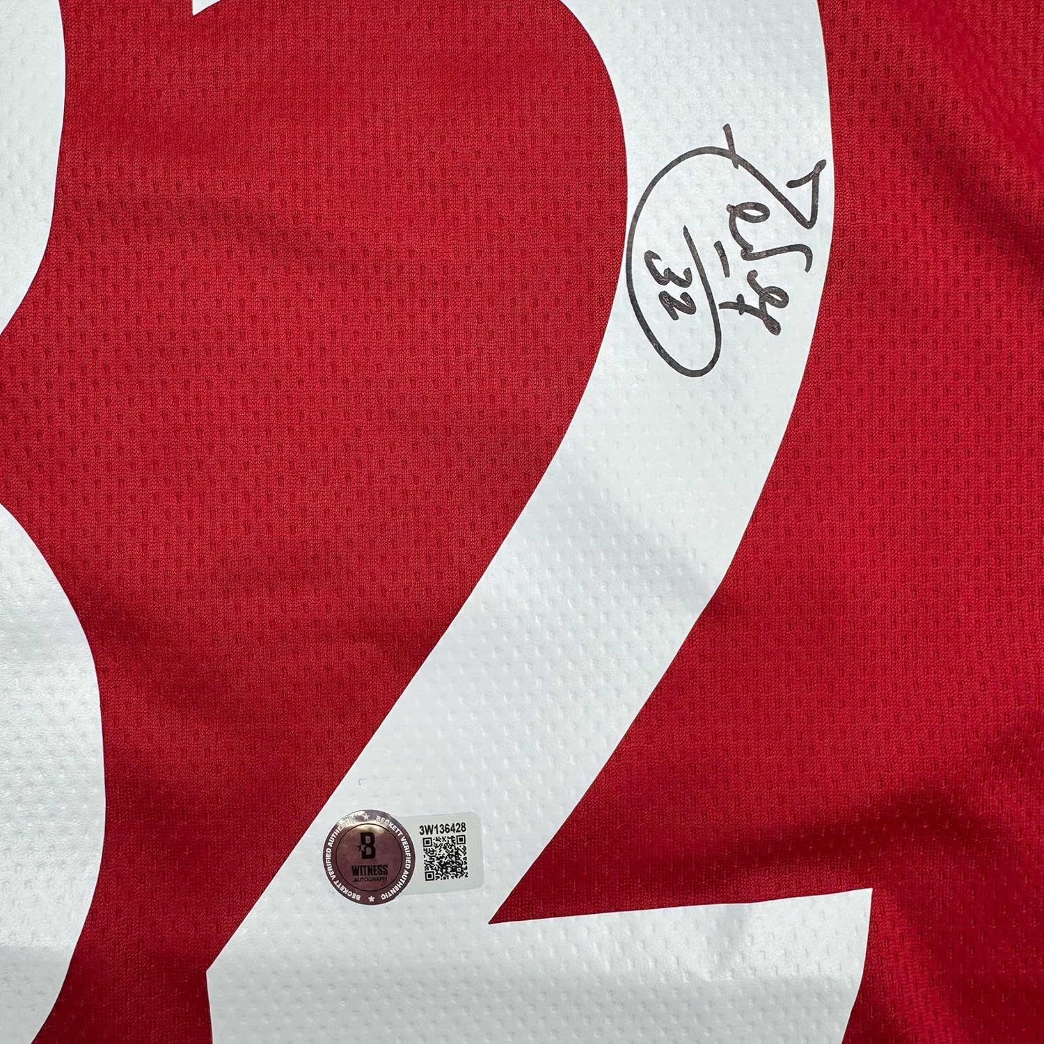 Framed Autographed/Signed Carlos Tevez 35x39 Manchester United Red Soccer Jersey Beckett BAS COA - Image 2