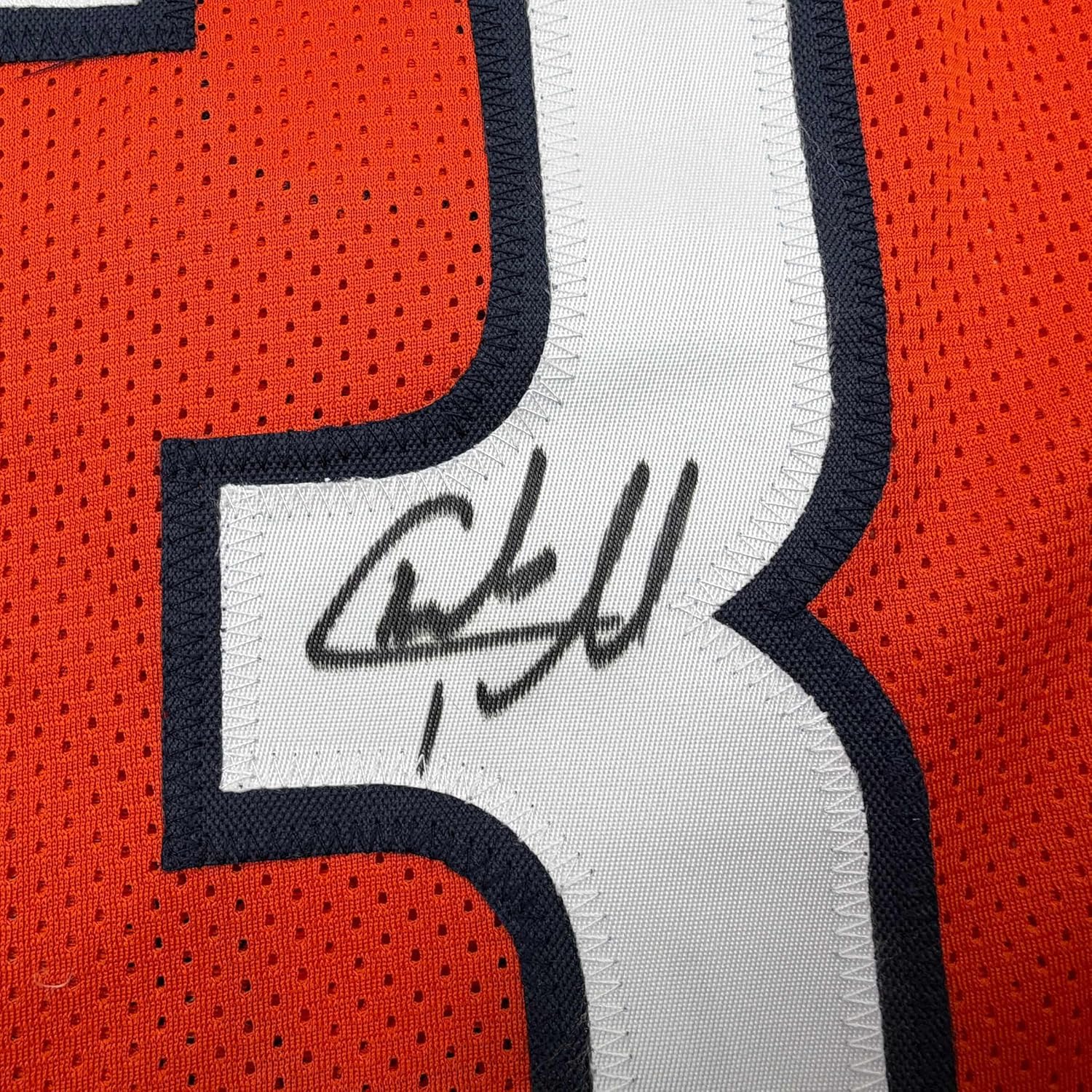 Framed Autographed/Signed Charles Tillman 35x39 Peanut Chicago Orange Football Jersey Beckett BAS COA - Image 2