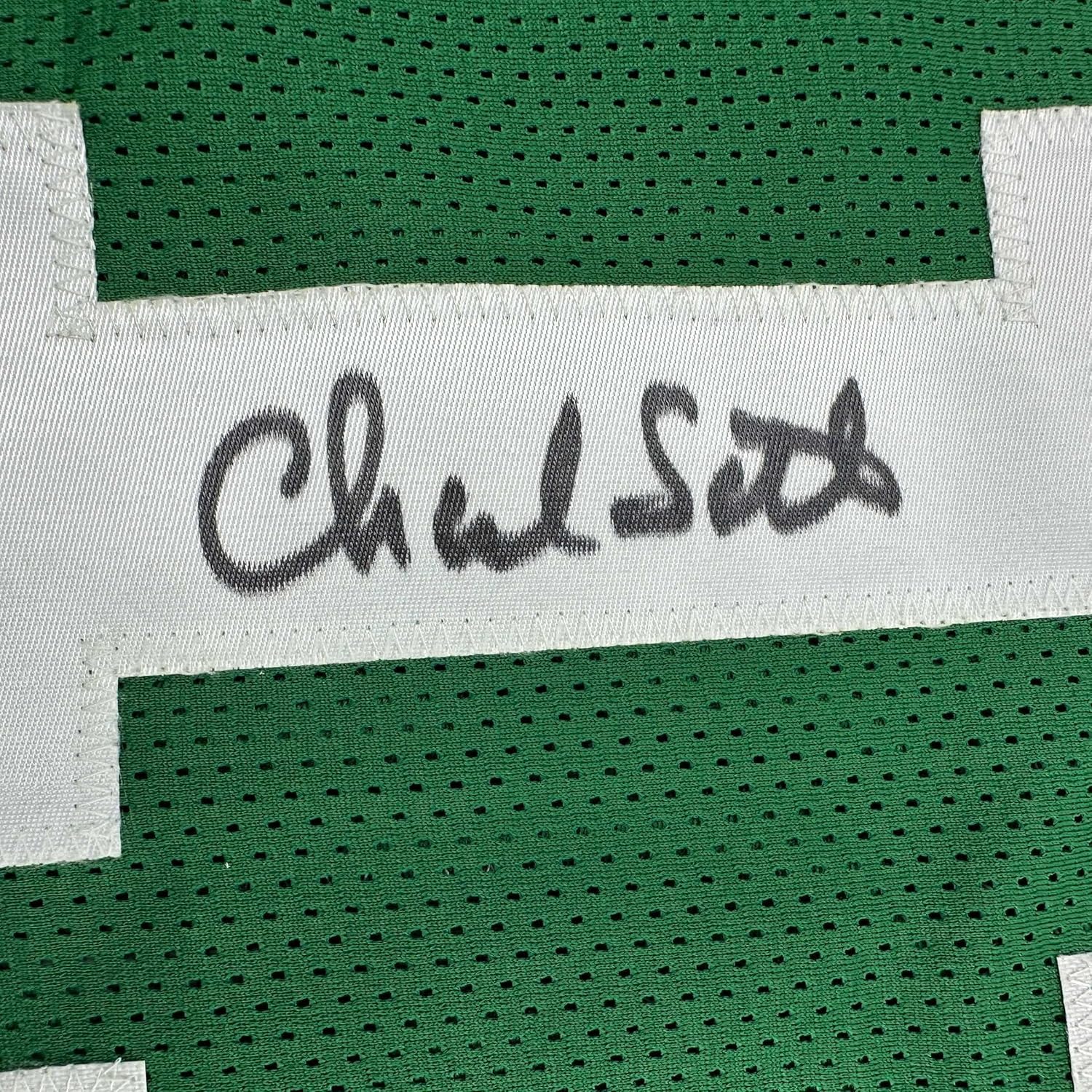Framed Autographed/Signed Charlie Scott 35x39 Boston Green Basketball Jersey JSA COA - Image 2