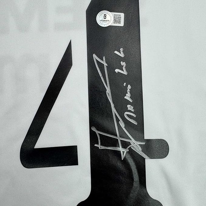 Framed Autographed/Signed Claude Makelele 35x39 Real Madrid White Soccer Jersey Beckett BAS COA - Image 2
