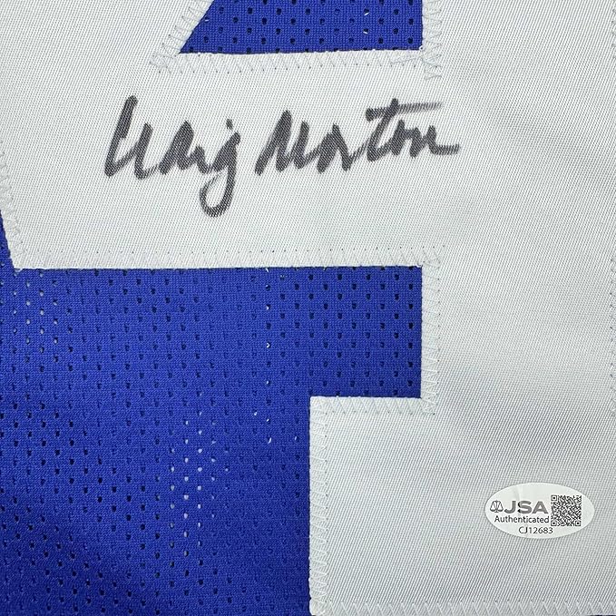 Framed Autographed/Signed Craig Morton 35x39 Dallas Blue Football Jersey JSA COA - Image 2