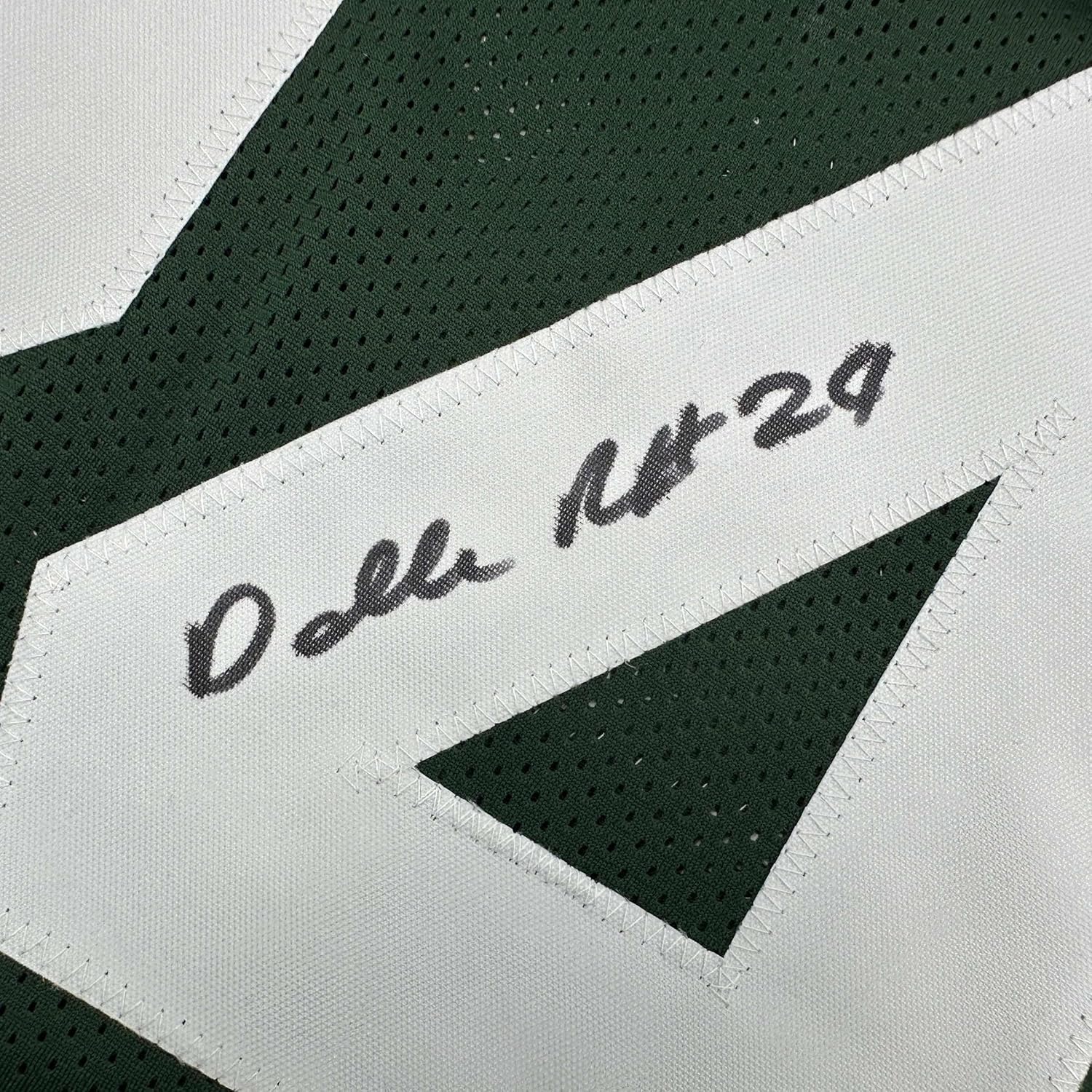 Framed Autographed/Signed Darrelle Revis 35x39 New York Green Football Jersey Beckett BAS COA - Image 2