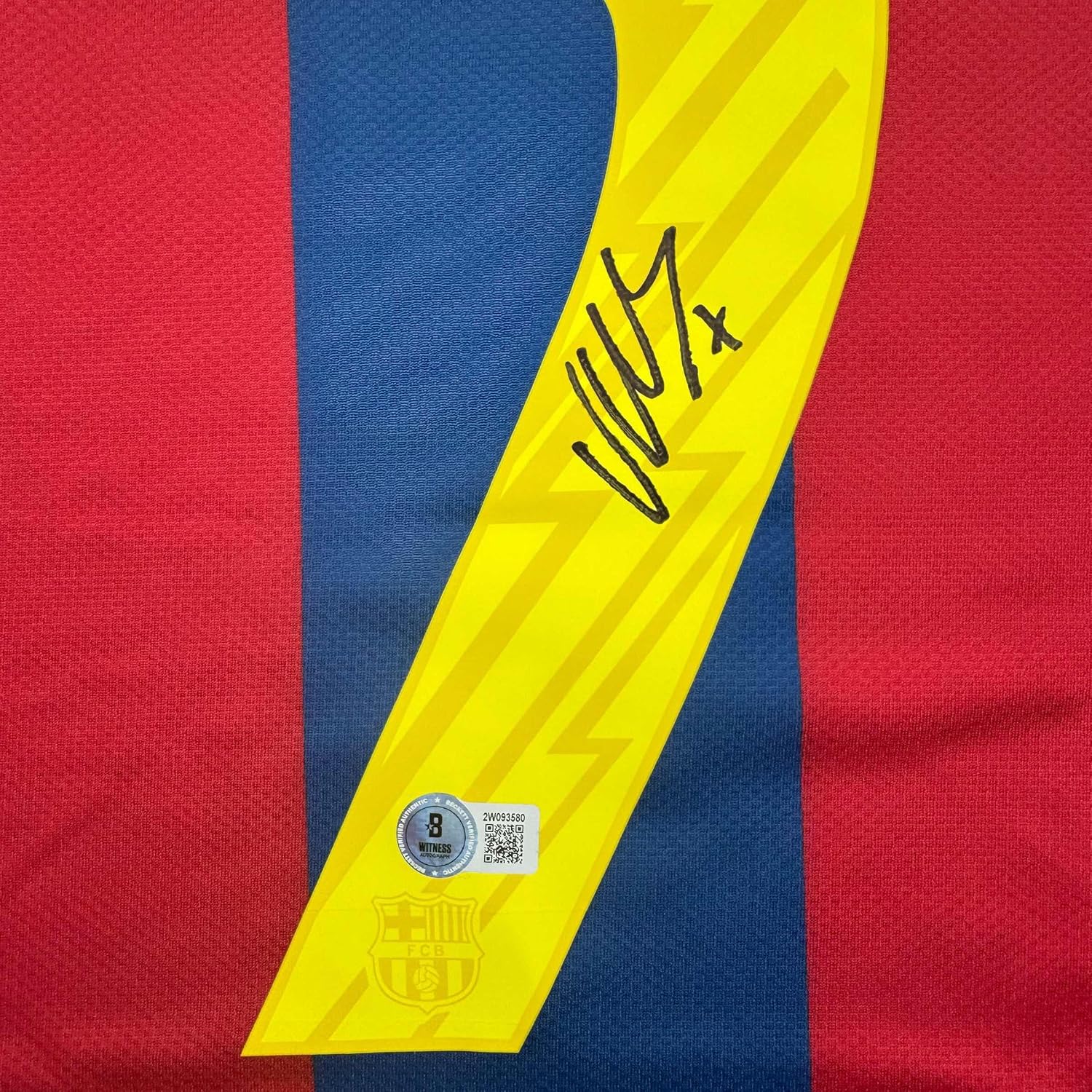 Framed Autographed/Signed David Villa 35x39 FC Barcelona Blue Soccer Jersey Beckett BAS COA - Image 2