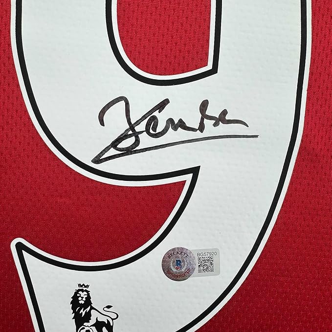 Framed Autographed/Signed DImitar Berbatov 35x39 Manchester United Red Soccer Jersey Beckett BAS COA - Image 2