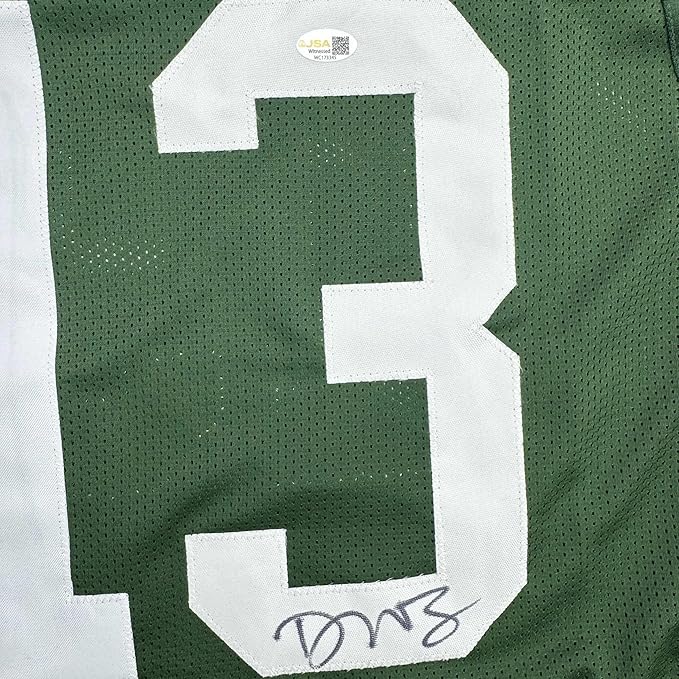 Framed Autographed/Signed Dontayvion Wicks 35x39 Green Bay Green Football Jersey JSA COA - Image 2