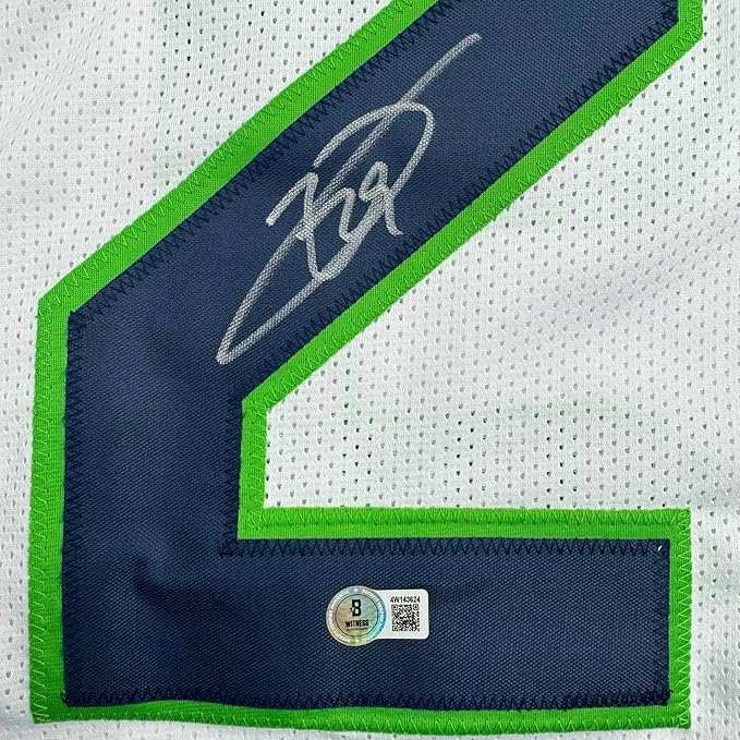 Framed Autographed/Signed Earl Thomas III 35x39 Seattle White Football Jersey Beckett BAS COA - Image 2