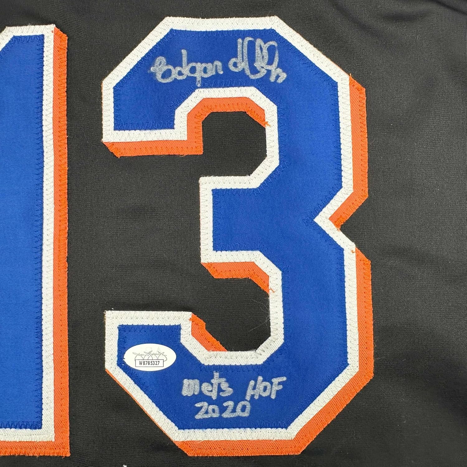 Framed Autographed/Signed Edgardo Alfonzo 35x39 New York Black Baseball Jersey JSA COA - Image 2