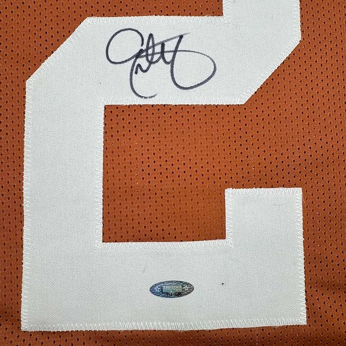 Framed Autographed/Signed Eric Metcalf 35x39 Texas Orange College Football Jersey Beckett BAS COA - Image 2