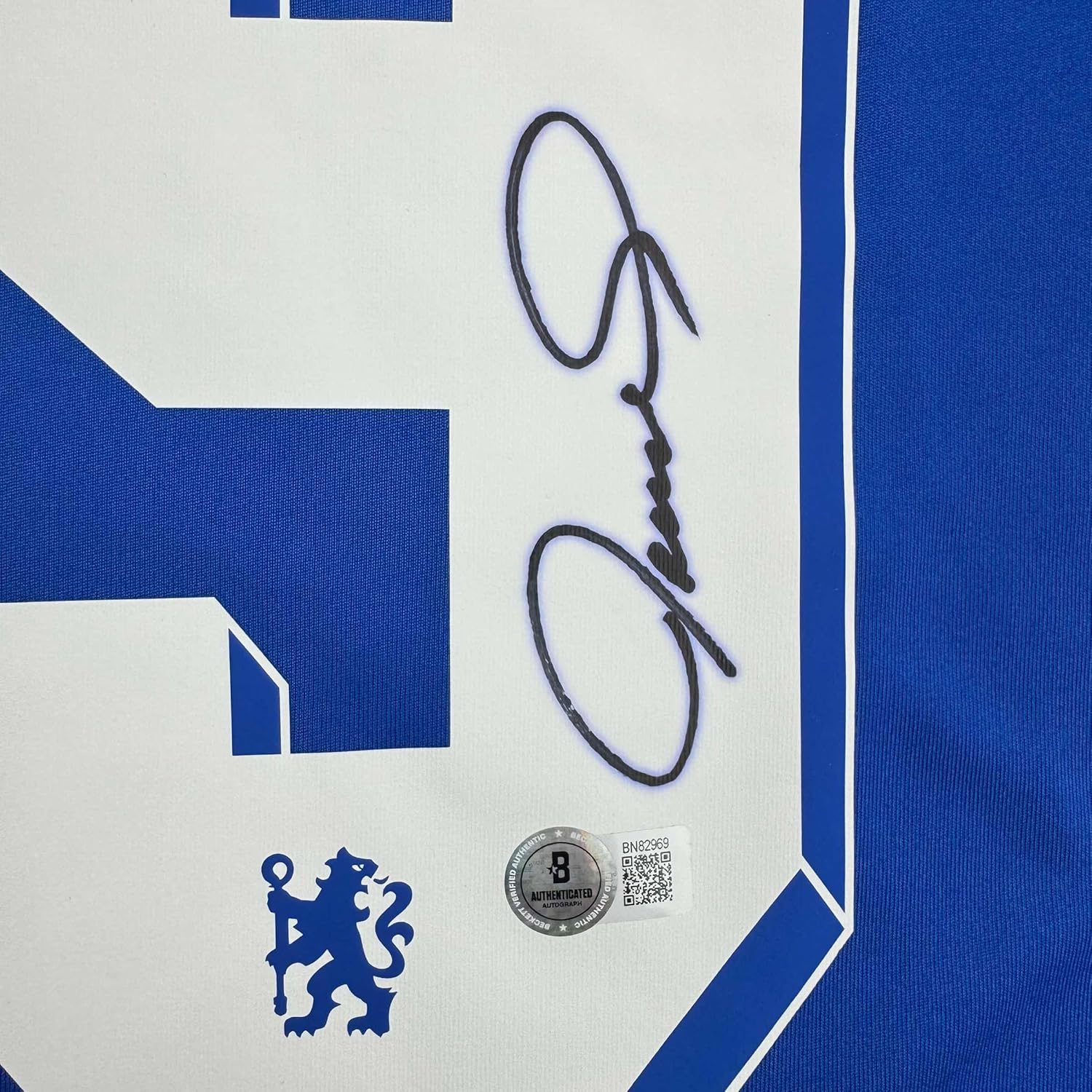 Framed Autographed/Signed Fernando Torres 35x39 Chelsea FC Blue Soccer Futbol Jersey Beckett BAS COA - Image 2