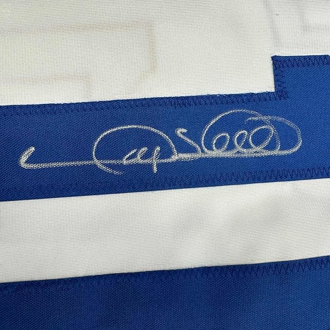 Framed Autographed/Signed Gary Sheffield 35x39 Los Angeles LA White Baseball Jersey PSA/DNA COA - Image 2