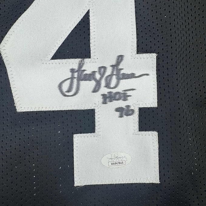 Framed Autographed/Signed George Gervin 35x39 San Antonio Black Basketball Jersey Beckett BAS COA - Image 2