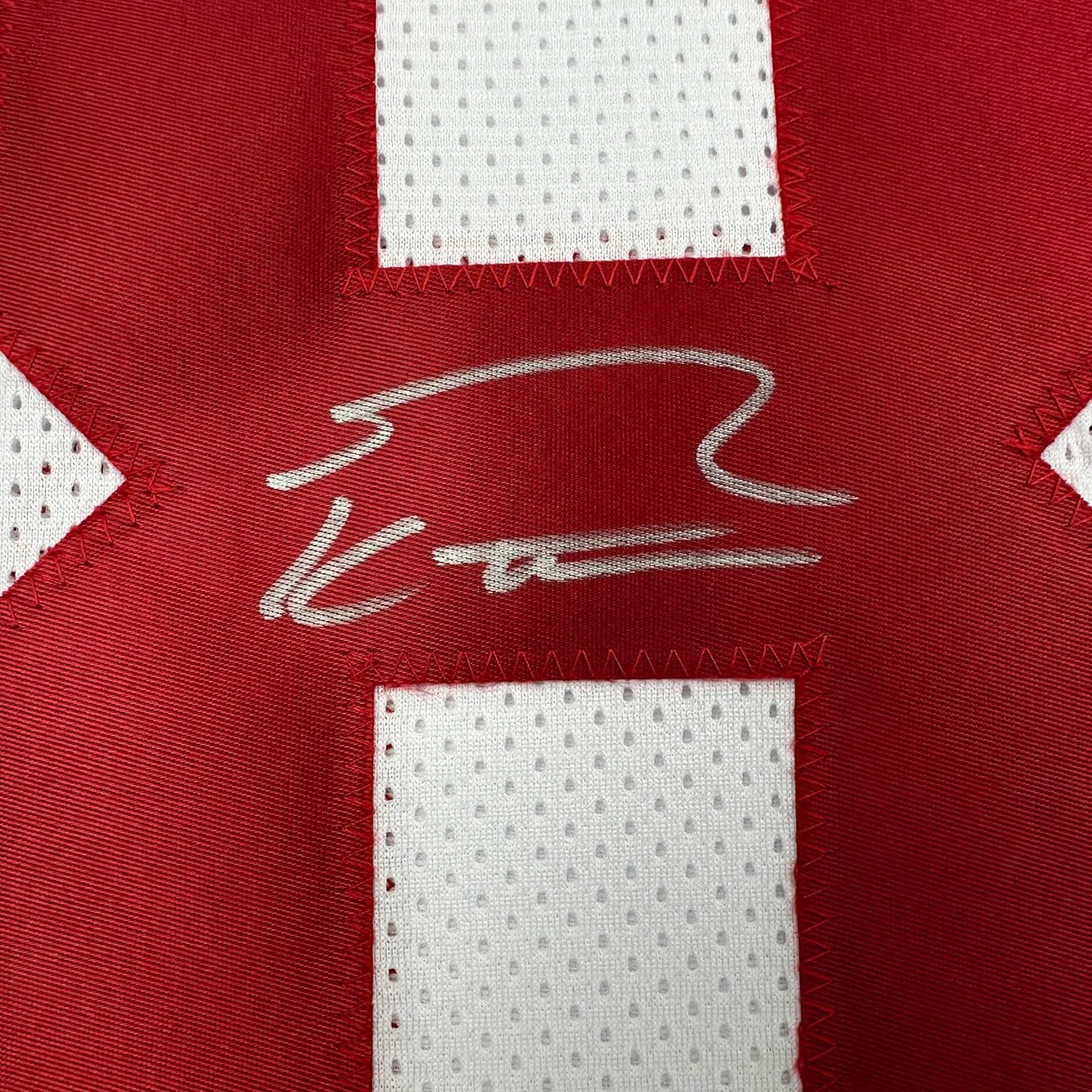 Framed Autographed/Signed George Kittle 35x39 San Francisco White Football Jersey Beckett BAS COA - Image 2