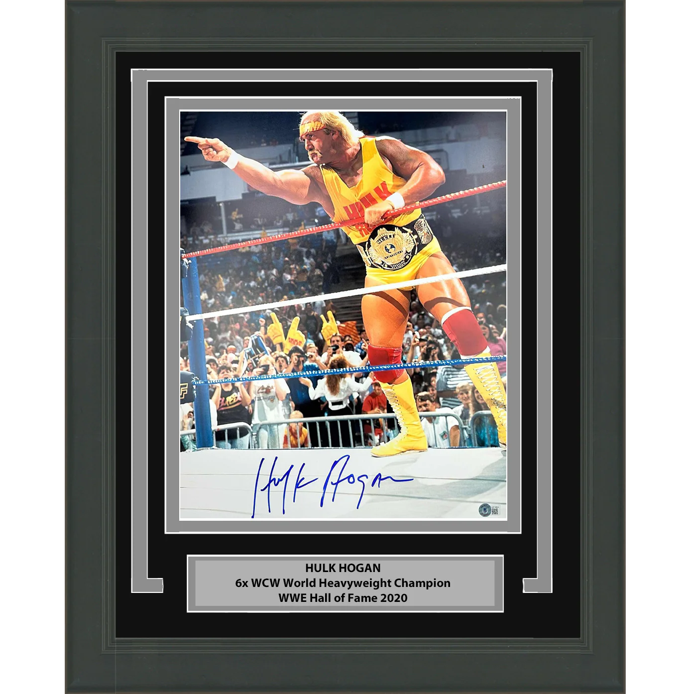 Framed Autographed/Signed Hulk Hogan 16x20 WWE WWF Hulkamania Wrestling Photo Beckett BAS COA #11