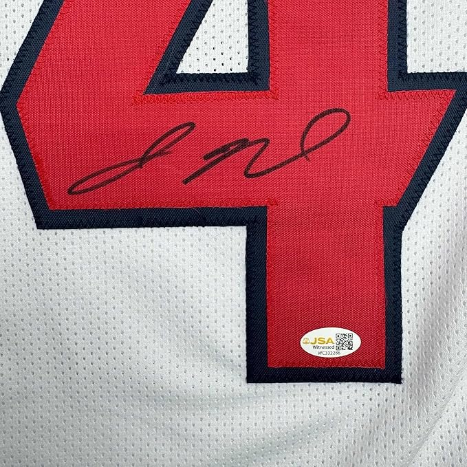 Framed Autographed/Signed Jaylin Noel 35x39 Houston White Football Jersey JSA COA - Image 2