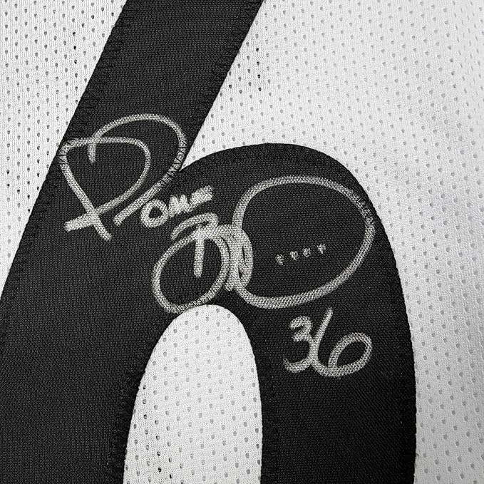 Framed Autographed/Signed Jerome Bettis 35x39 Pittsburgh White Football Jersey JSA COA - Image 2