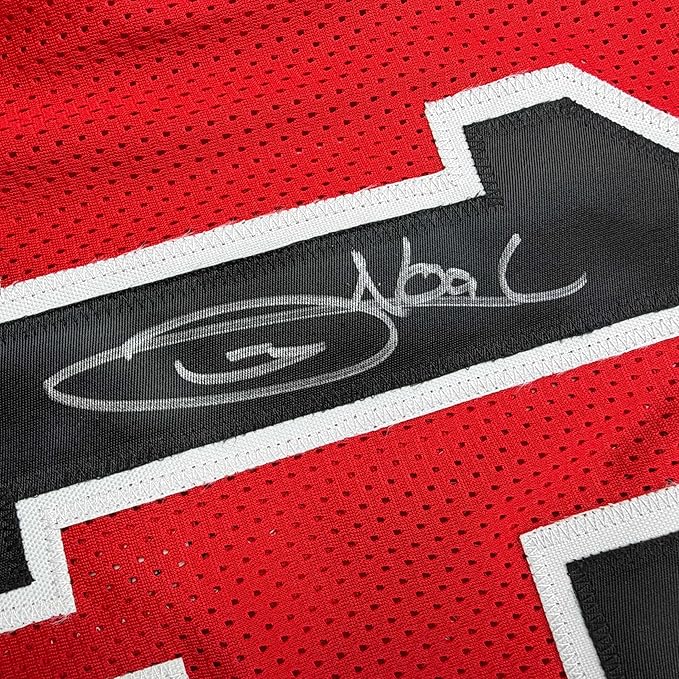 Framed Autographed/Signed Joakim Noah 35x39 Chicago Red Basketball Jersey Beckett BAS COA - Image 2