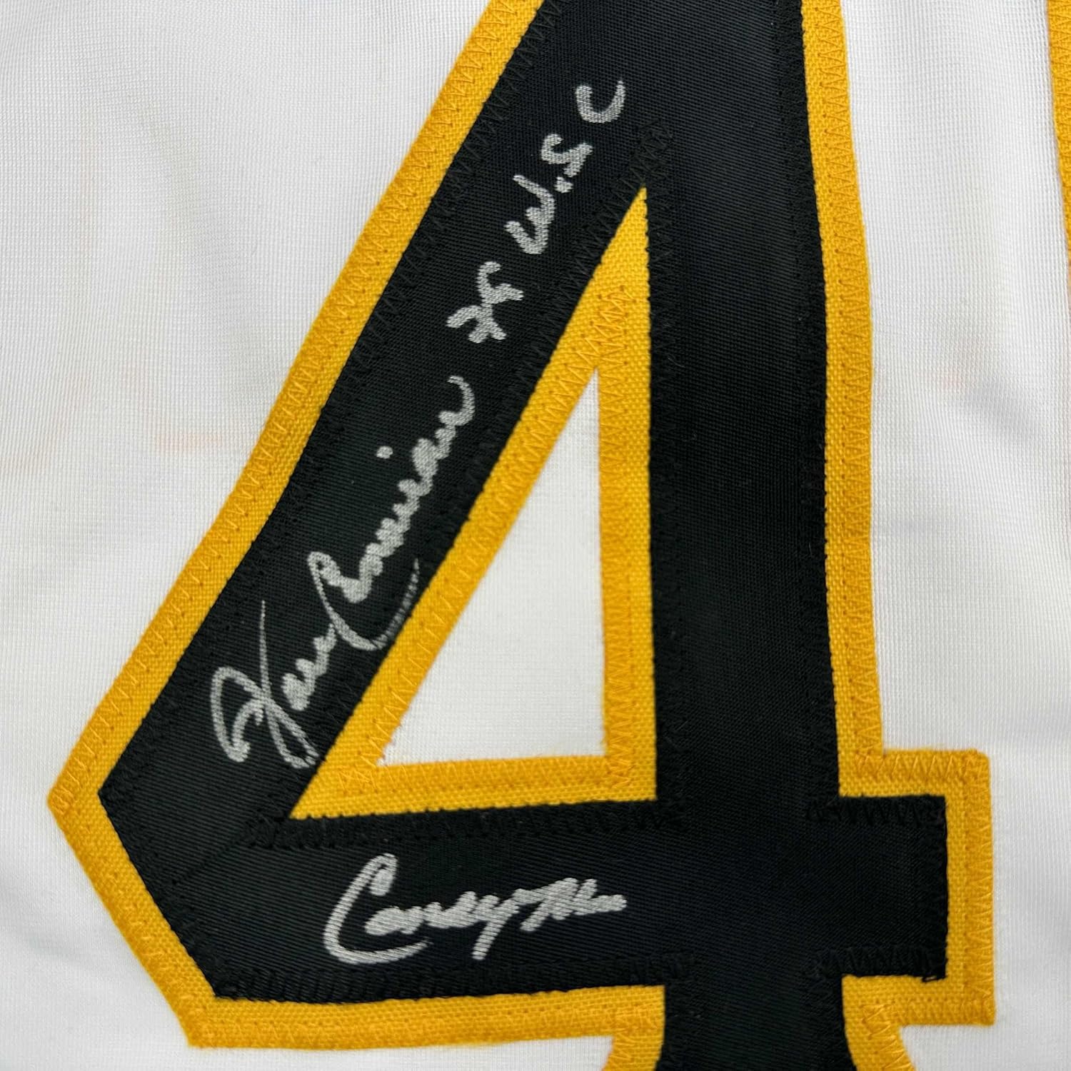 Framed Autographed/Signed John Candelaria 35x39 Pittsburgh White Baseball Jersey JSA COA - Image 2