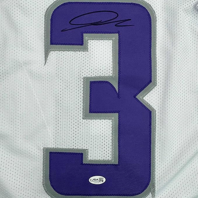 Framed Autographed/Signed Jordan Addison 35x39 Minnesota White Alternate Football Jersey JSA COA - Image 2