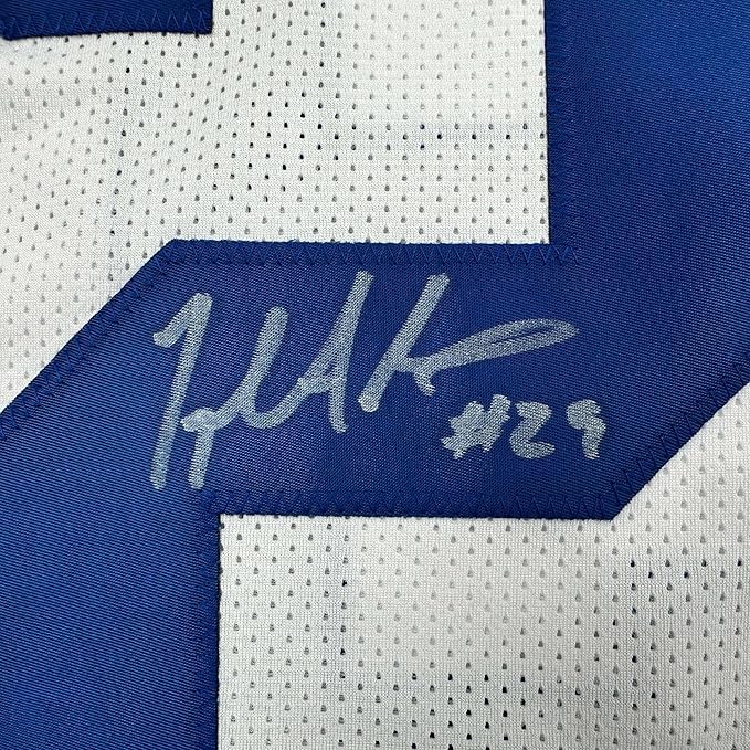 Framed Autographed/Signed Joseph Addai 35x39 Indianapolis White Football Jersey JSA COA - Image 2