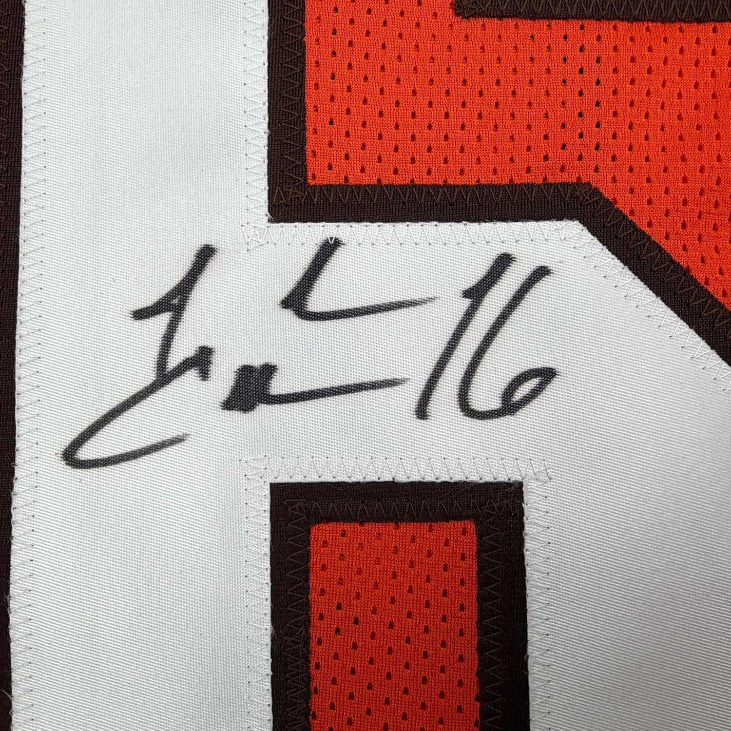 Framed Autographed/Signed Josh Cribbs 35x39 Cleveland Football Orange Jersey JSA COA - Image 2
