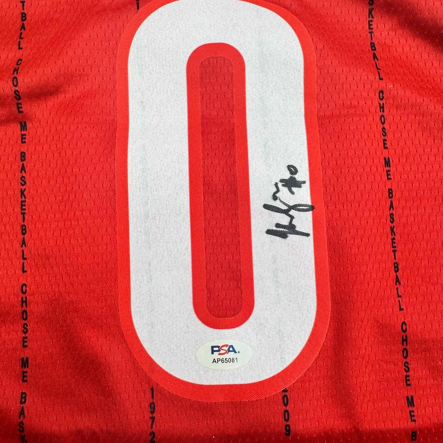 Framed Autographed/Signed Kelsey Mitchell 35x39 Indiana Red Basketball Jersey PSA COA - Image 2