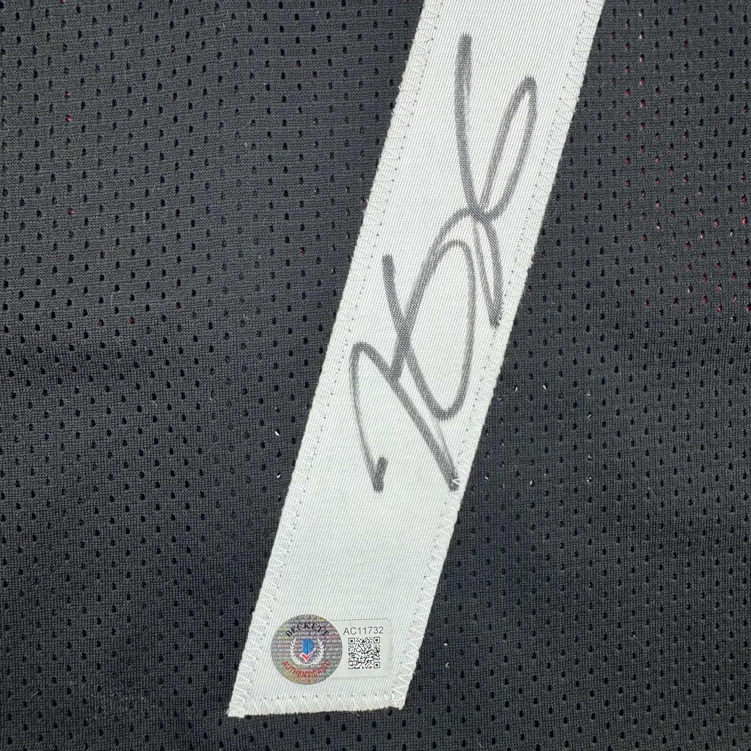 Framed Autographed/Signed Kevin Durant 35x39 Houston Black Basketball Jersey Beckett BAS COA - Image 2