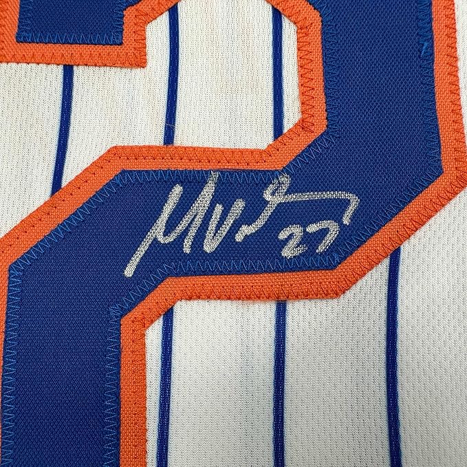 Framed Autographed/Signed Mark Vientos 35x39 New York Pinstripe Baseball Jersey Beckett BAS COA - Image 2