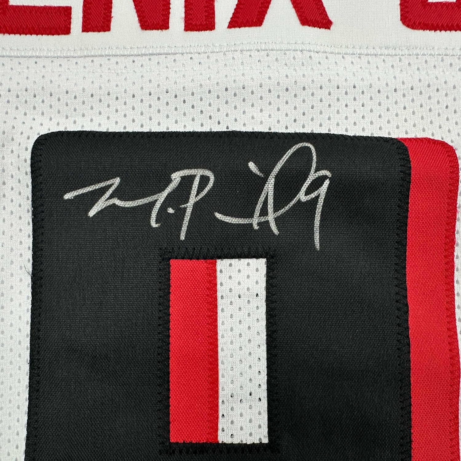 Framed Autographed/Signed Michael Penix Jr. 35x39 Atlanta White Football Jersey Beckett BAS COA - Image 2