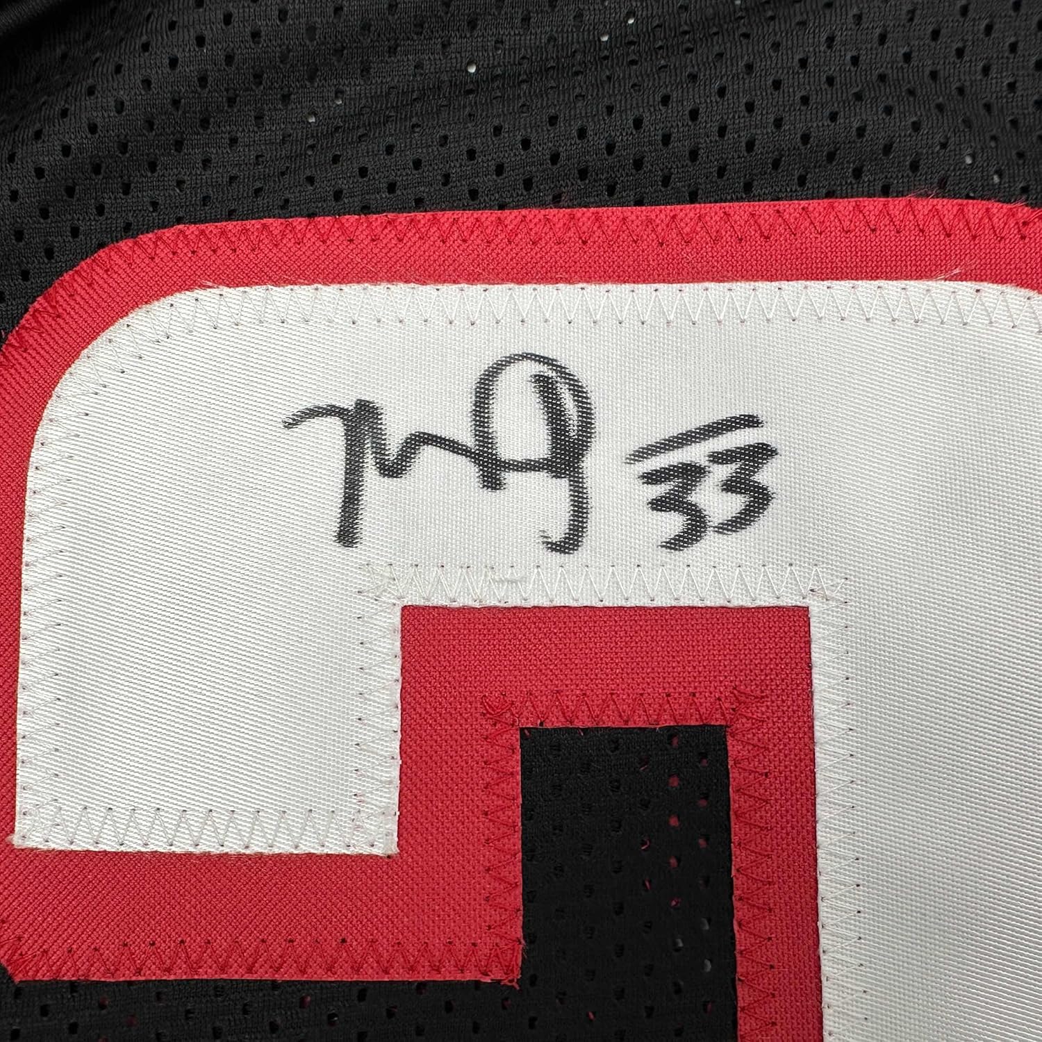 Framed Autographed/Signed Michael Turner 35x39 Atlanta Black Football Jersey Beckett BAS COA - Image 2