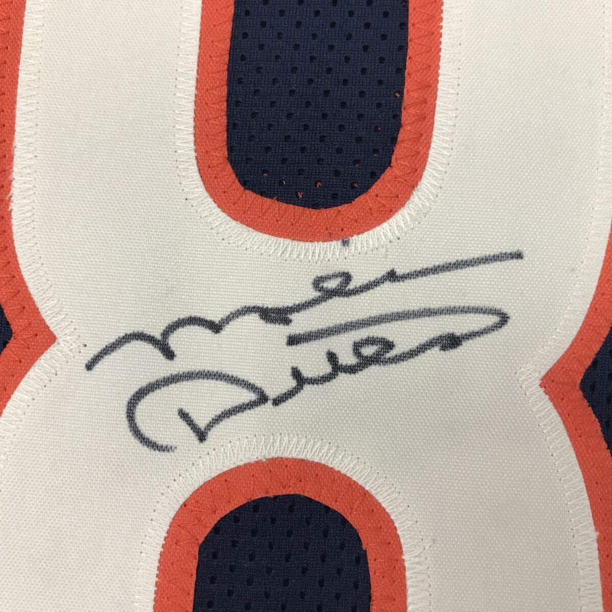 Framed Autographed/Signed Mike Ditka 35x39 Chicago Blue Stat Football Jersey JSA COA - Image 2